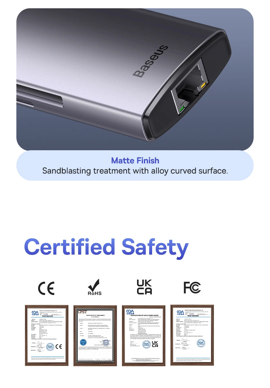 Baseus 4K 60Hz USB C Hub 3.1 USB Splitter Type C to HDMI-compatible RJ45 PD 100W Adapter for Macbook Air Pro M2 M1 Dock Station