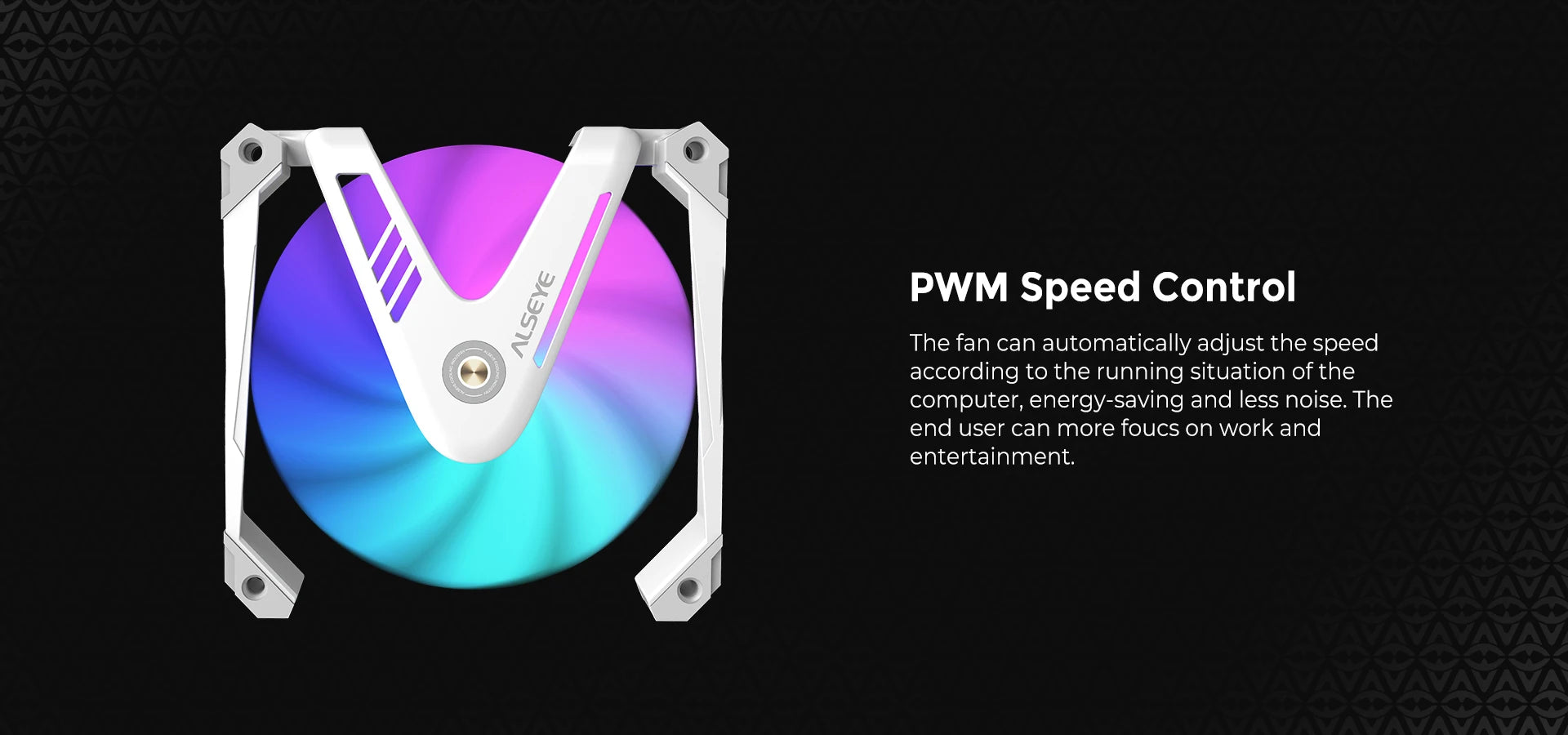ALSEYE W12PRO 12CM Case cooling fan ARGB light synchronization PWM intelligent temperature control Silent fan
