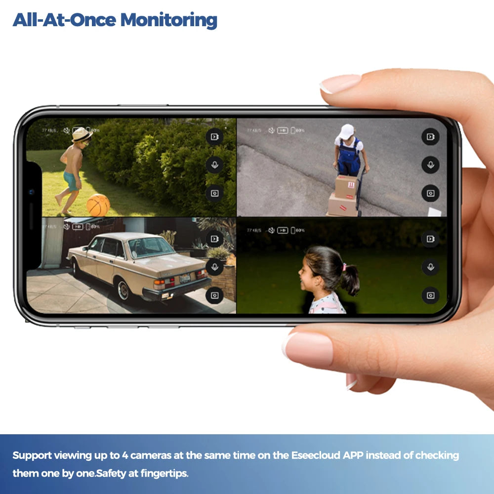 ALEVIO 2.5K Outdoor Solar Surveillance Camera WiFi Wireless Security Camera Ultra Standby AI Detection Color Vision Battery Cam