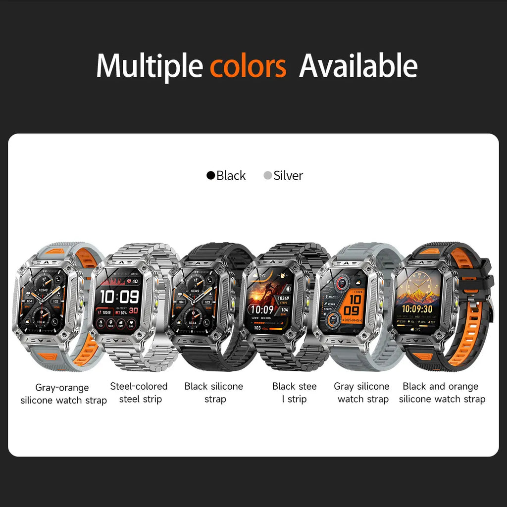 2026 New Built-in 1400mAh Super Large Battery Men Smart Watch Outdoor GPS 2.01"AMOLED Screen 10ATM Waterproof BT Call Smartwatch