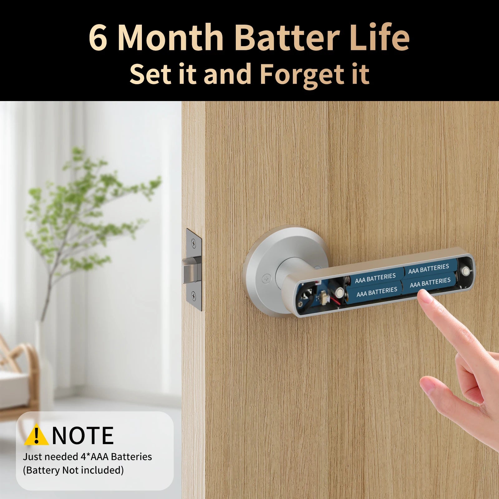 Viladepot Smart Lock Fingerprint Door Lock App Control Passcode Unlock Electronic Touchscreen Keypad