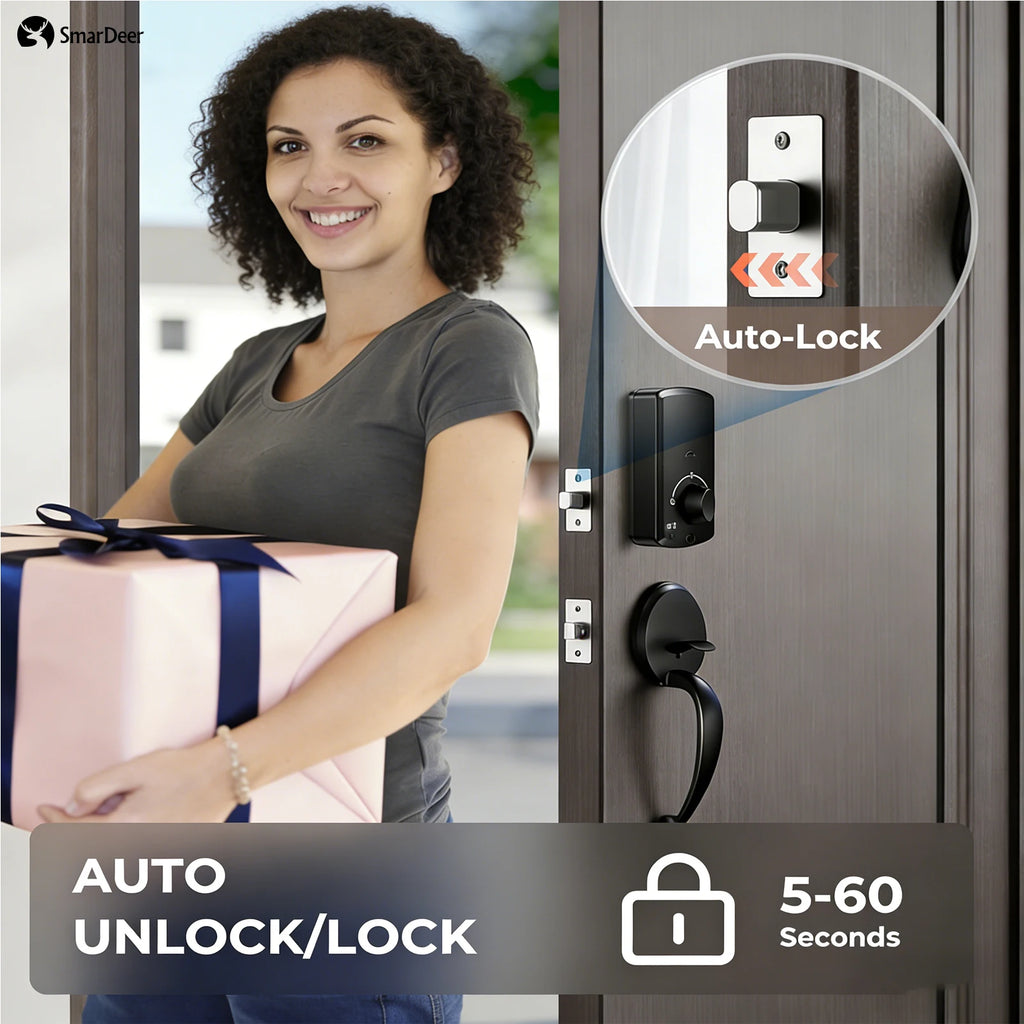 SmarDeer Electronic Lock for Tuya Smart Lock Keyless entry Digital Door Lock Smart Deadbolt with Fingerprint