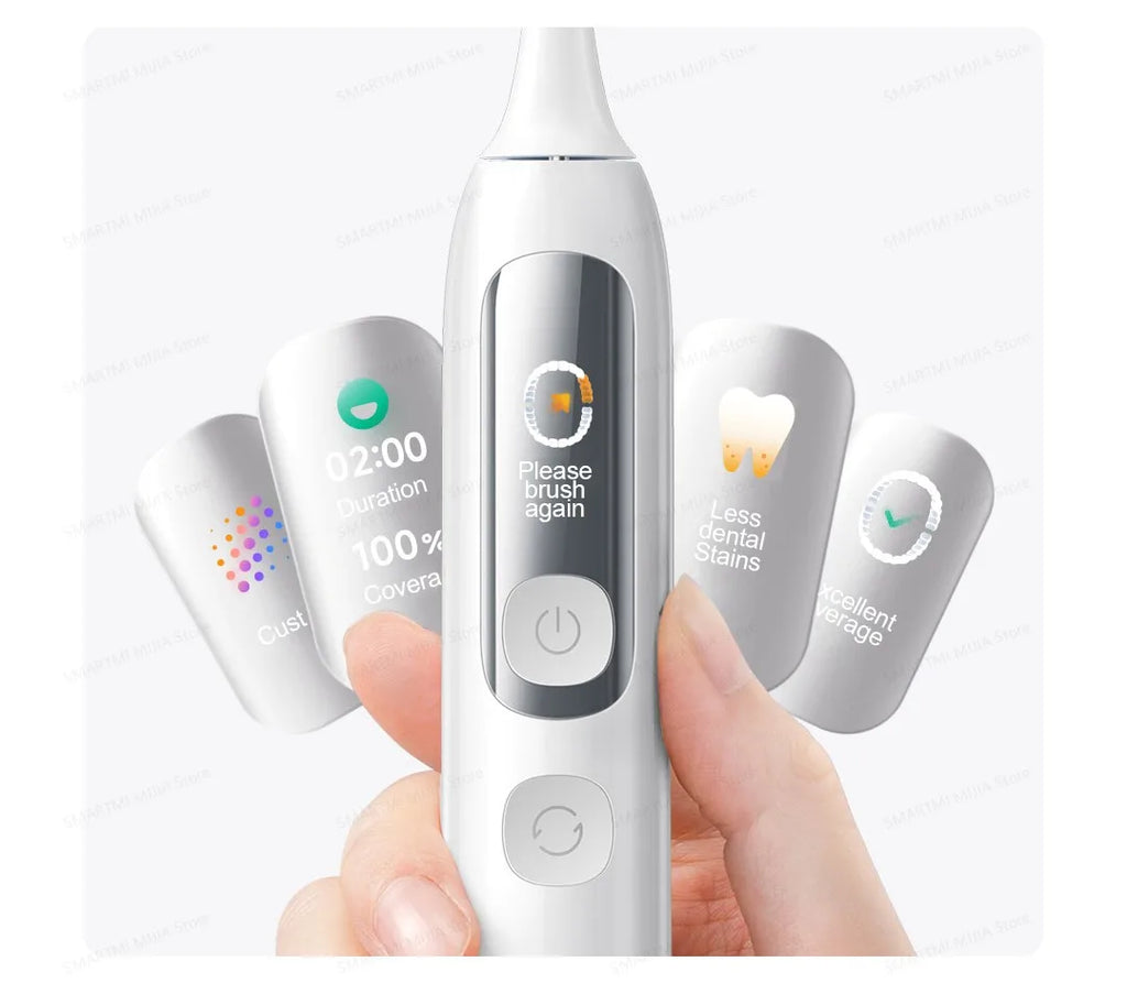 MIJIA Smart Servo-Oscillation Electric Toothbrush Pro,IPX8 Waterproof & Travel Lock,180-day long battery life,App Control