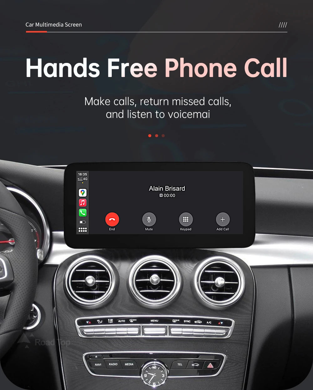 Wireless CarPlay Android Auto Multimedia Screen for Mercedes-Benz C Class W205 GLC V Class W447 A W176 CLA GLA 2015-2018 NTG5.0