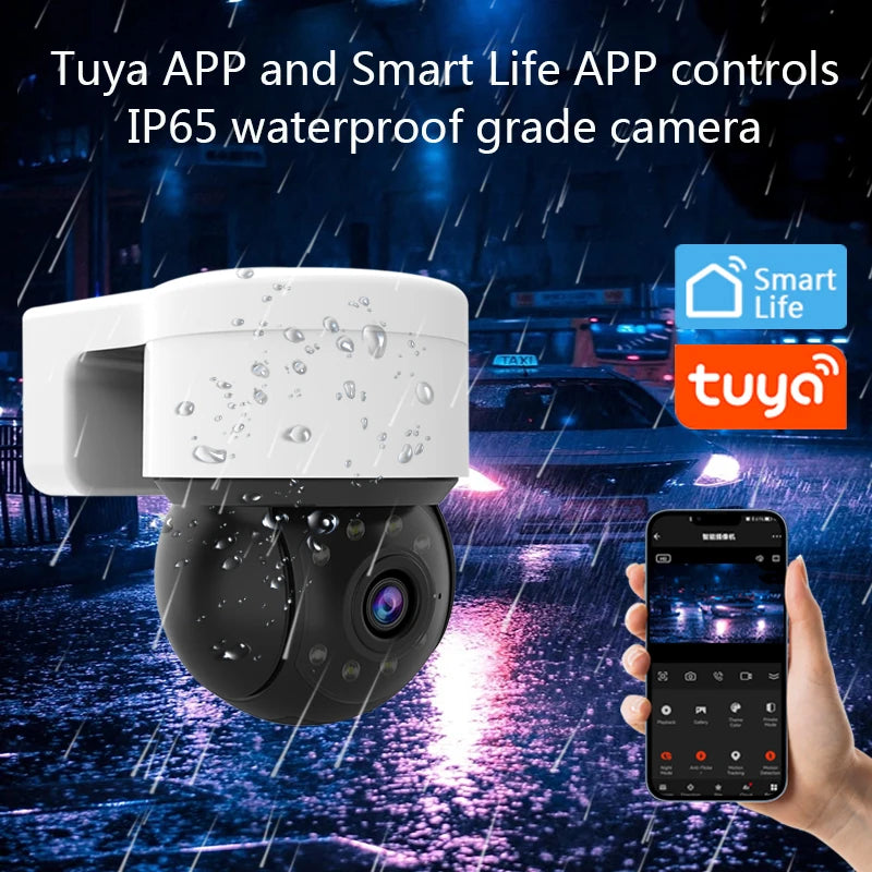 Outdoor Waterproof Wireless 1080P 2MP Camera Tuya Smart Life Home Security PTZ IP Zoom Dome Cameras CCTV Video Surveillance
