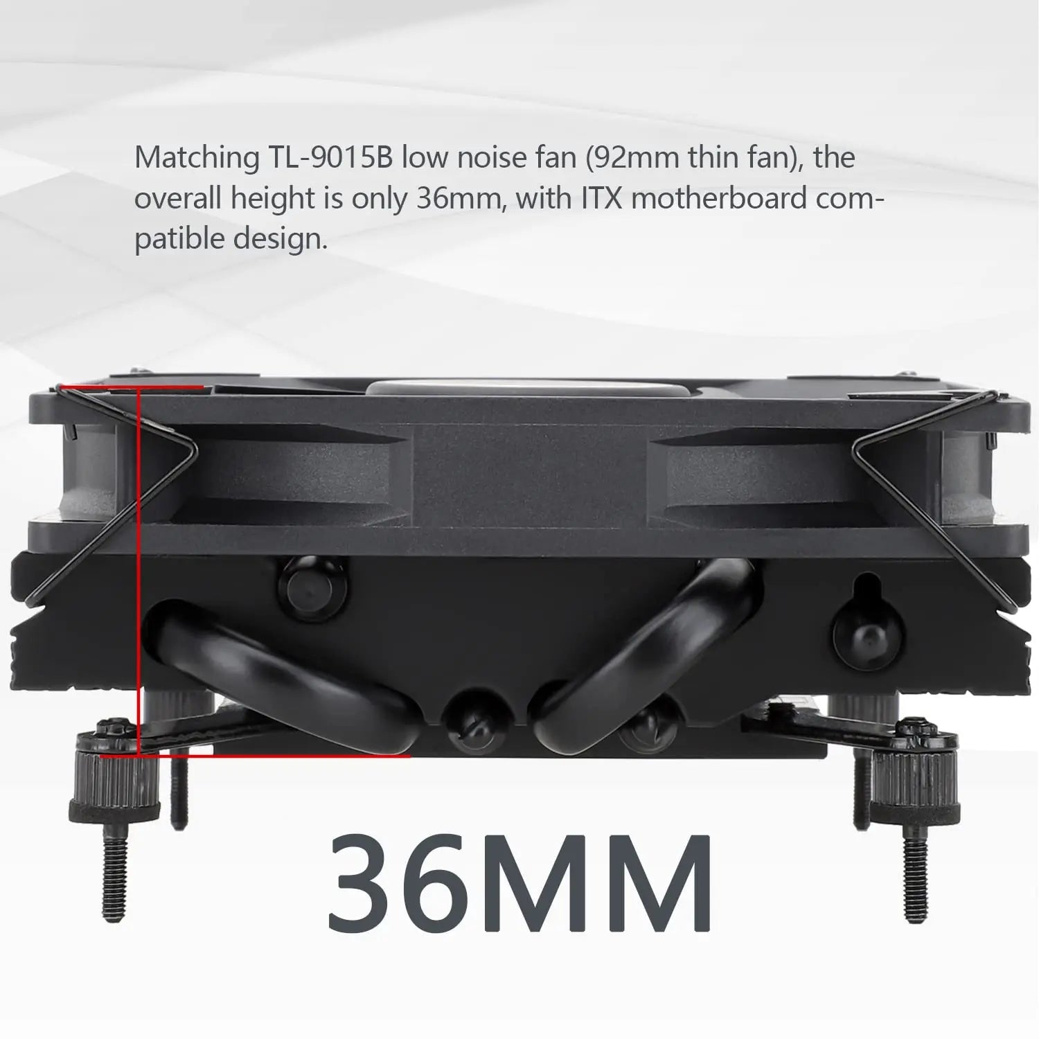 Thermalright AXP-90 X36 Black CPU Air Cooler with Quite 90mm PWM Fan 4 Heat Pipes 36mm Height for AMD AM4 Intel LGA 115X 1200