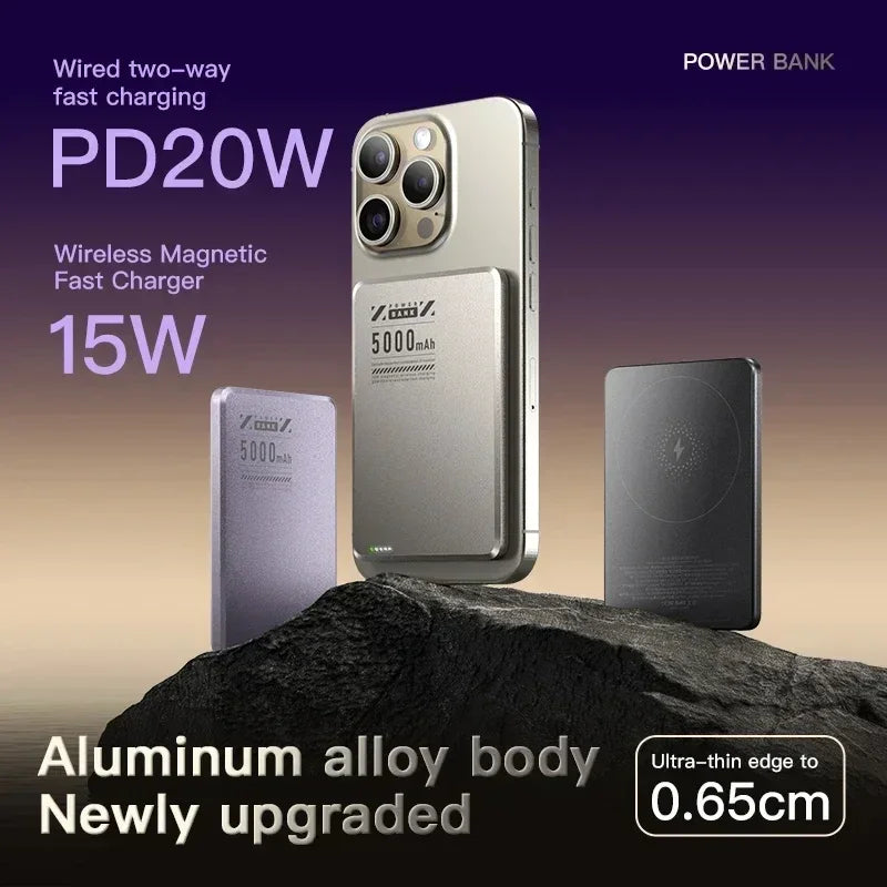 Lenovo 10000mah Magnetic Power Bank Ultra Slim Qi2 Wireless Power bank Portable External Battery for Magsafe for iPhone Samsung
