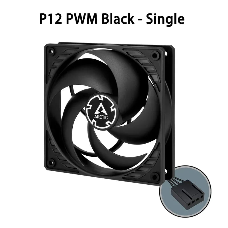 ARCTIC P12 PWM Fan, 120mm Case Fan with PWM, Pressure-optimised, Quiet Motor, Computer, Fan Speed: 200–1800 RPM