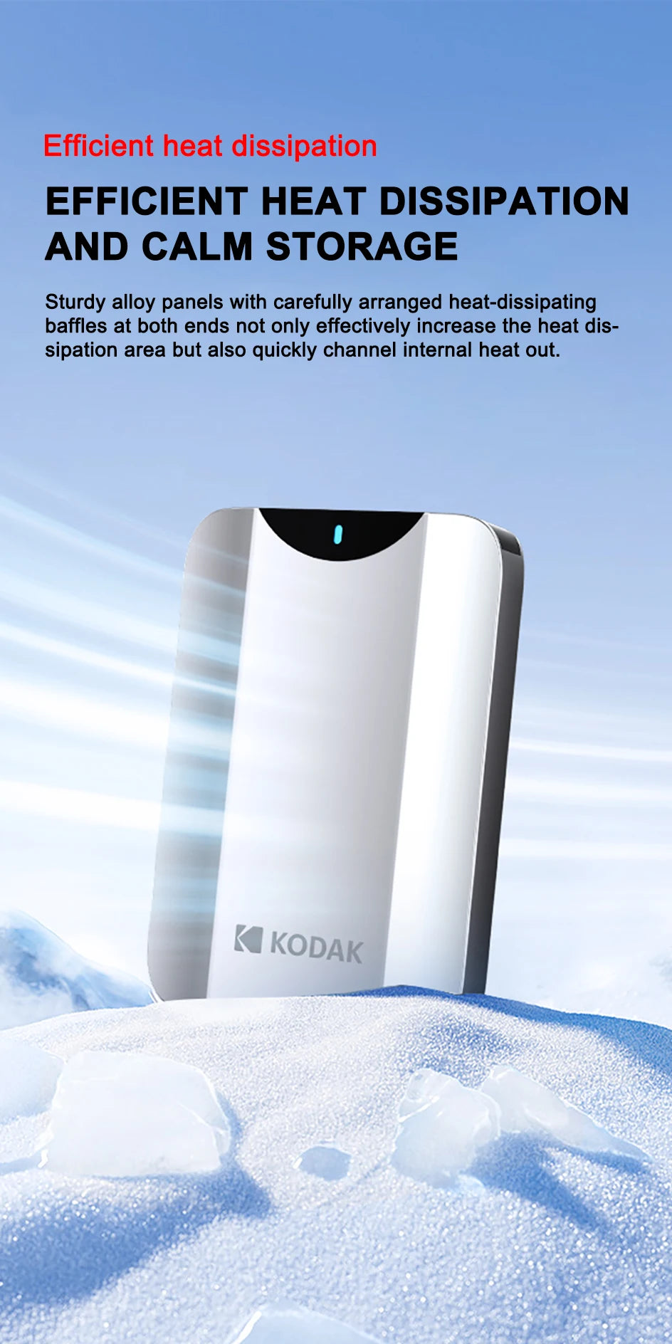 Kodak P230 Portable External Hard Drive 5Gbps 1T USB3.0 Lightweight 2.5-inch PHDD for PC Tablets PS5 XBOX Laptop Desktop
