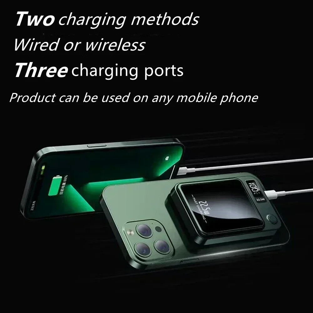 VIVO 50000mAh Magnetic Wireless Power Bank Fast Charger For Magsafe Portable Auxiliary Battery Pack For iPhone Huawei Samsung