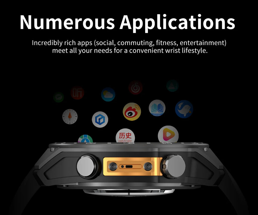New Military Outdoor Smartwatch Built-in GPS Compass Altimeter 3ATM Waterproof 530mAh BT Call Watches Sports Smart Watch Men