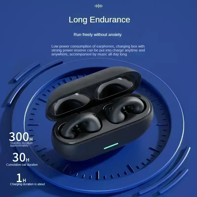 T75 Bluetooth headset 5.3 wireless bone conduction headset clip-on music sports game headset