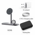 KUXIU X23Q Qi2 Foldable Magnetic Wireless Charger Station 25W Fast Charging For iPhone 17 16 15 14 13 Serie,Apple Watch,AirPods