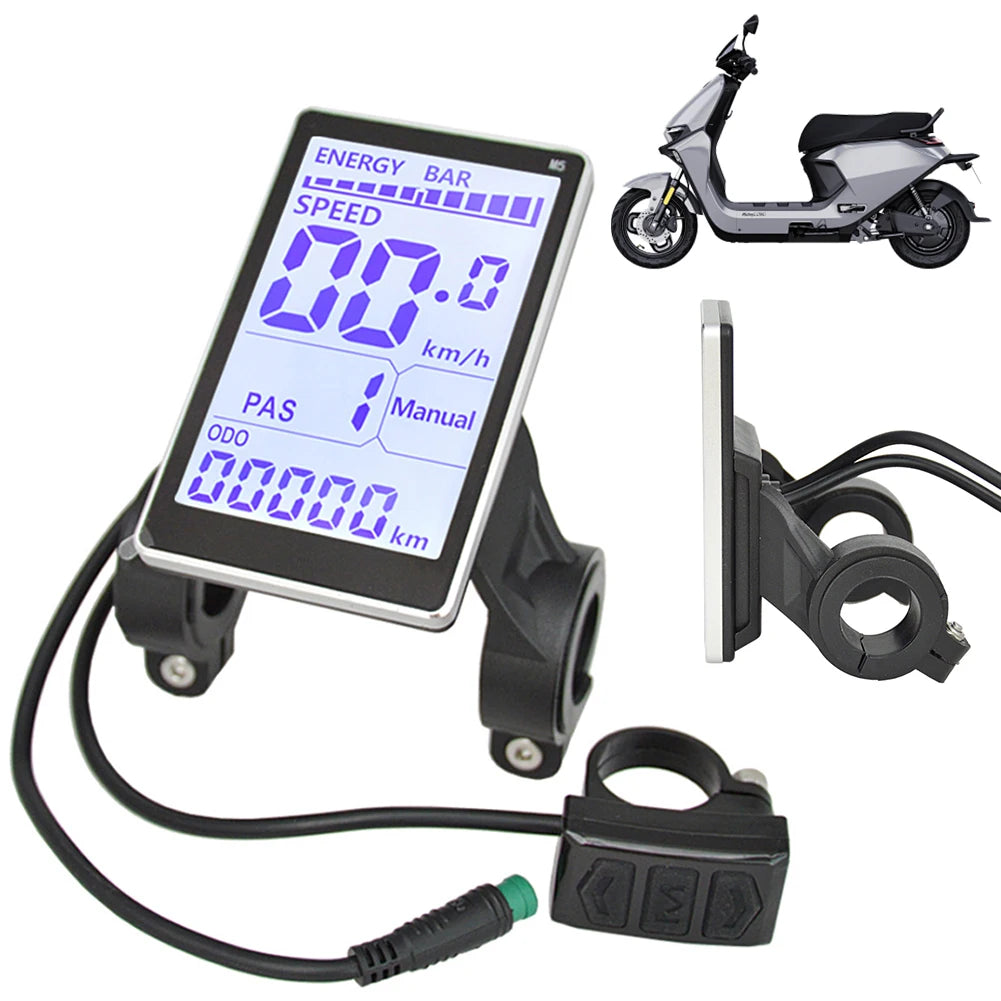 E-bike Display 24-48V Electric Bike LCD Display Meter Waterproof Electric Scooter Panel Screen for Mountain Electric Bike Parts