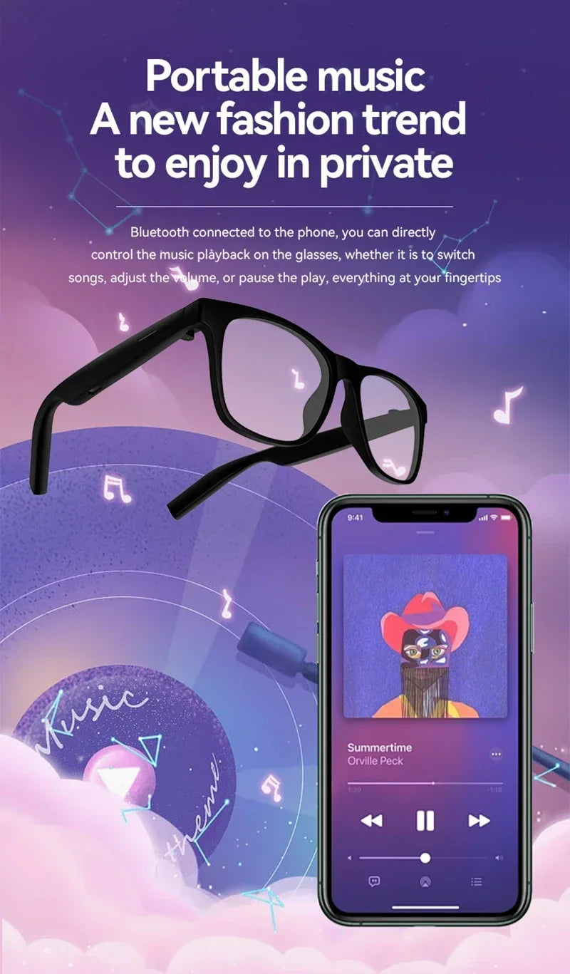 Lenovo AI Smart Glasses Remote Control 8K HD Camera Touch Photo Recording Translator Voice Assistant Music Bluetooth Sunglasses