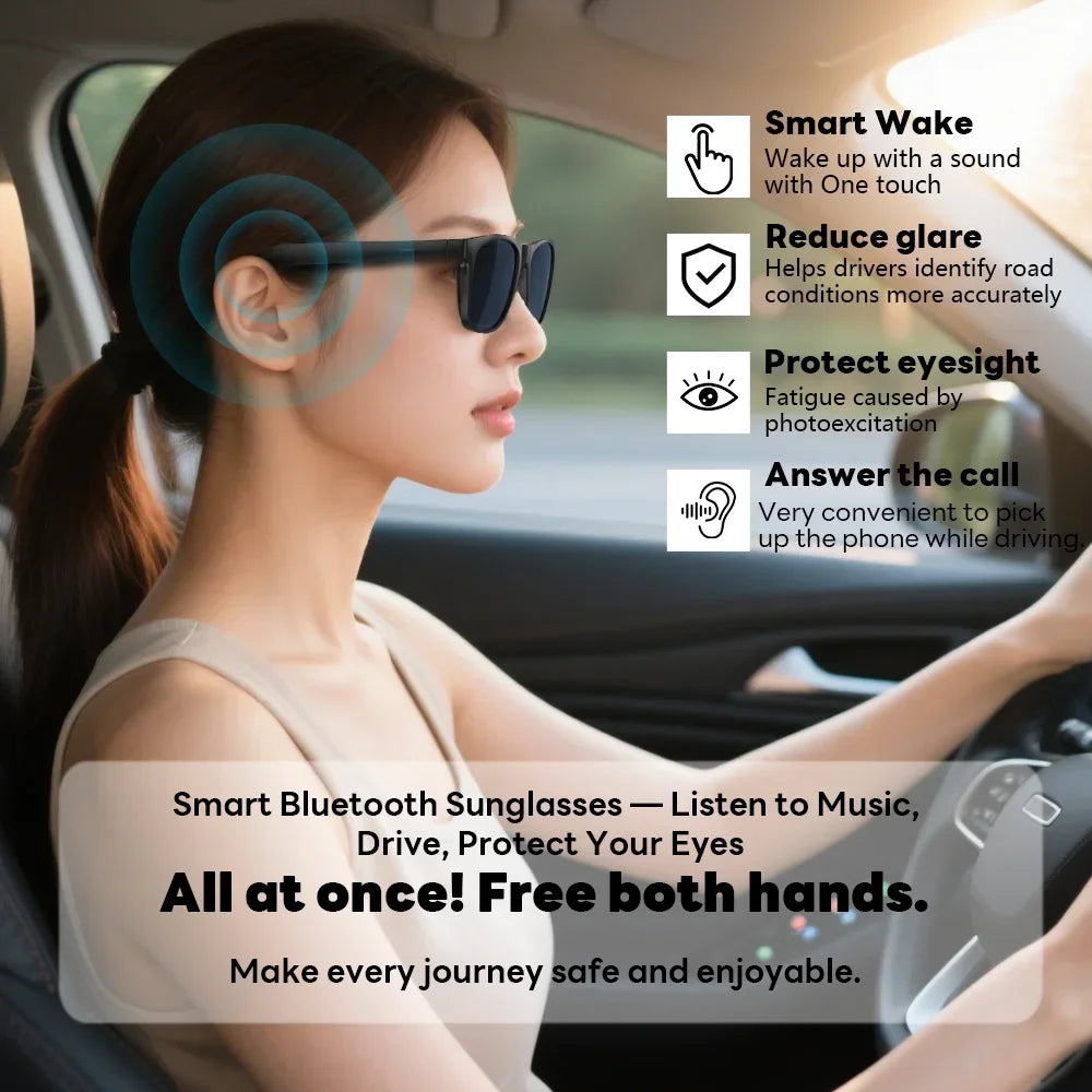 Lenovo AI Smart Glasses 8K 1600MP Touch Control Photo Recording Voice Assistant Translator Music Wireless Bluetooth Sunglasses