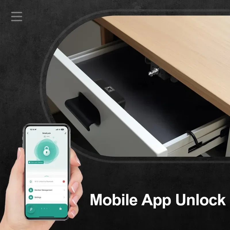 Tuya Bluetooth Smart Wood Cabinet Lock App Remote Control Monitoring Keyless IC Card Unlock Door Locker Furniture Drawer
