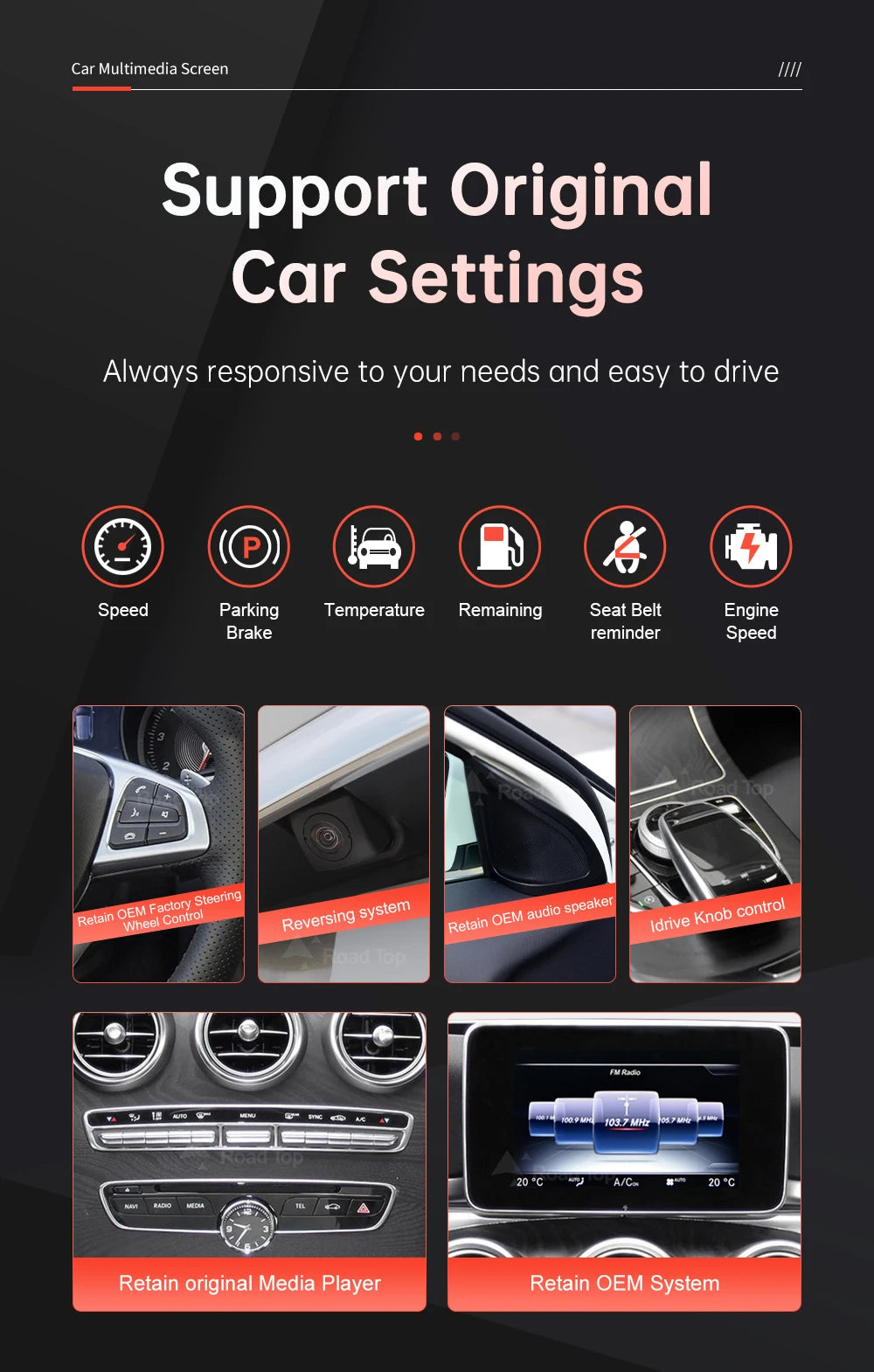 Wireless CarPlay Android Auto Multimedia Screen for Mercedes-Benz C Class W205 GLC V Class W447 A W176 CLA GLA 2015-2018 NTG5.0