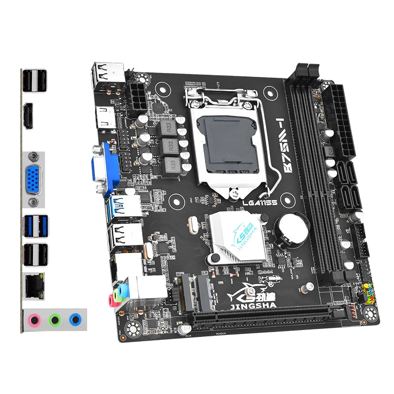 B75 M-I mini ITX Desktop Motherboard LGA 1155 Set with Core I5 3570 CPU 8GB (2*4GB)1600MHz DDR3 PC Memory and Cooler Kit Set b75