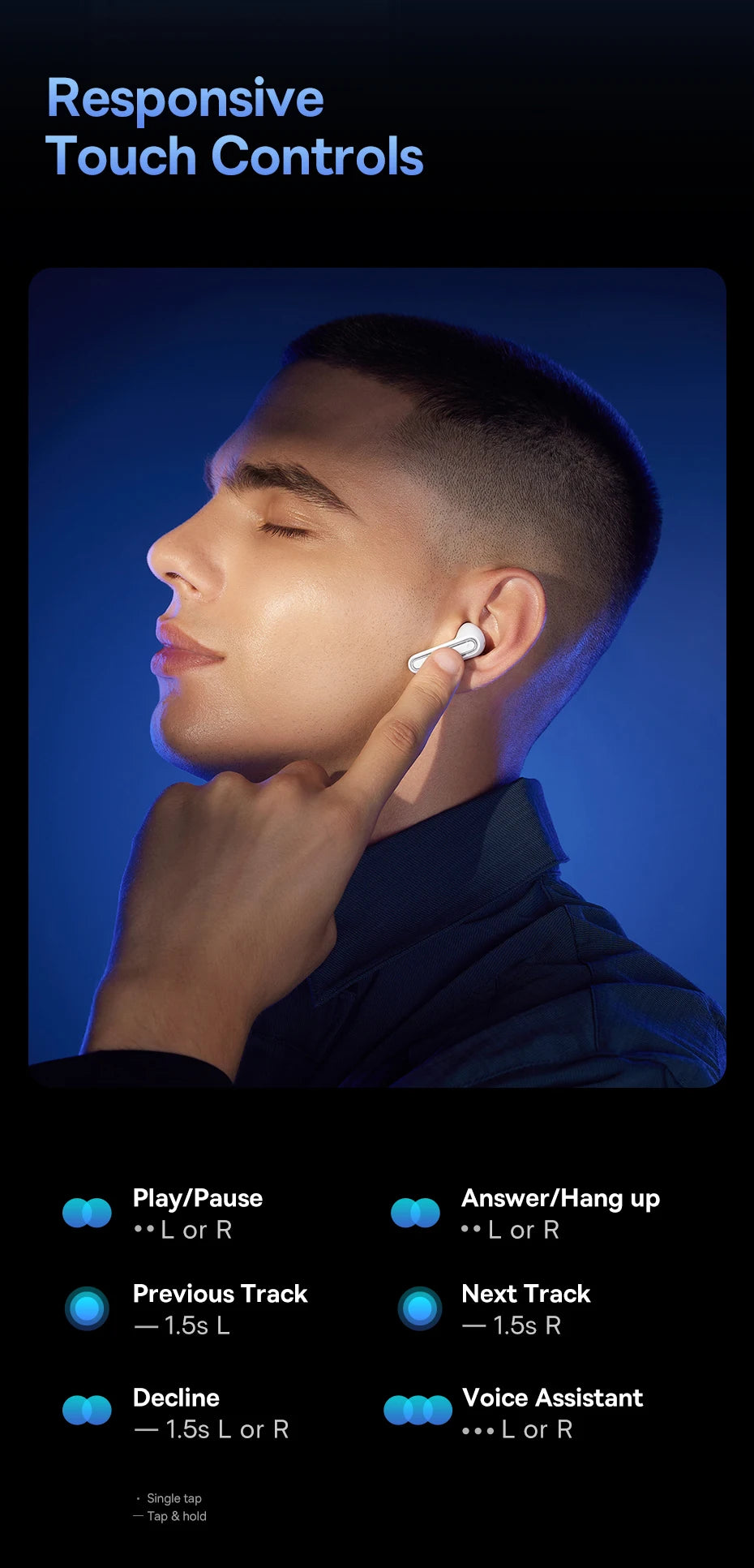Baseus Bowie E5x True Wireless Earbuds Bluetooth 5.3 Semi-in-Ear Earphones 4-Mic AI ENC 25H Playtime Ear buds