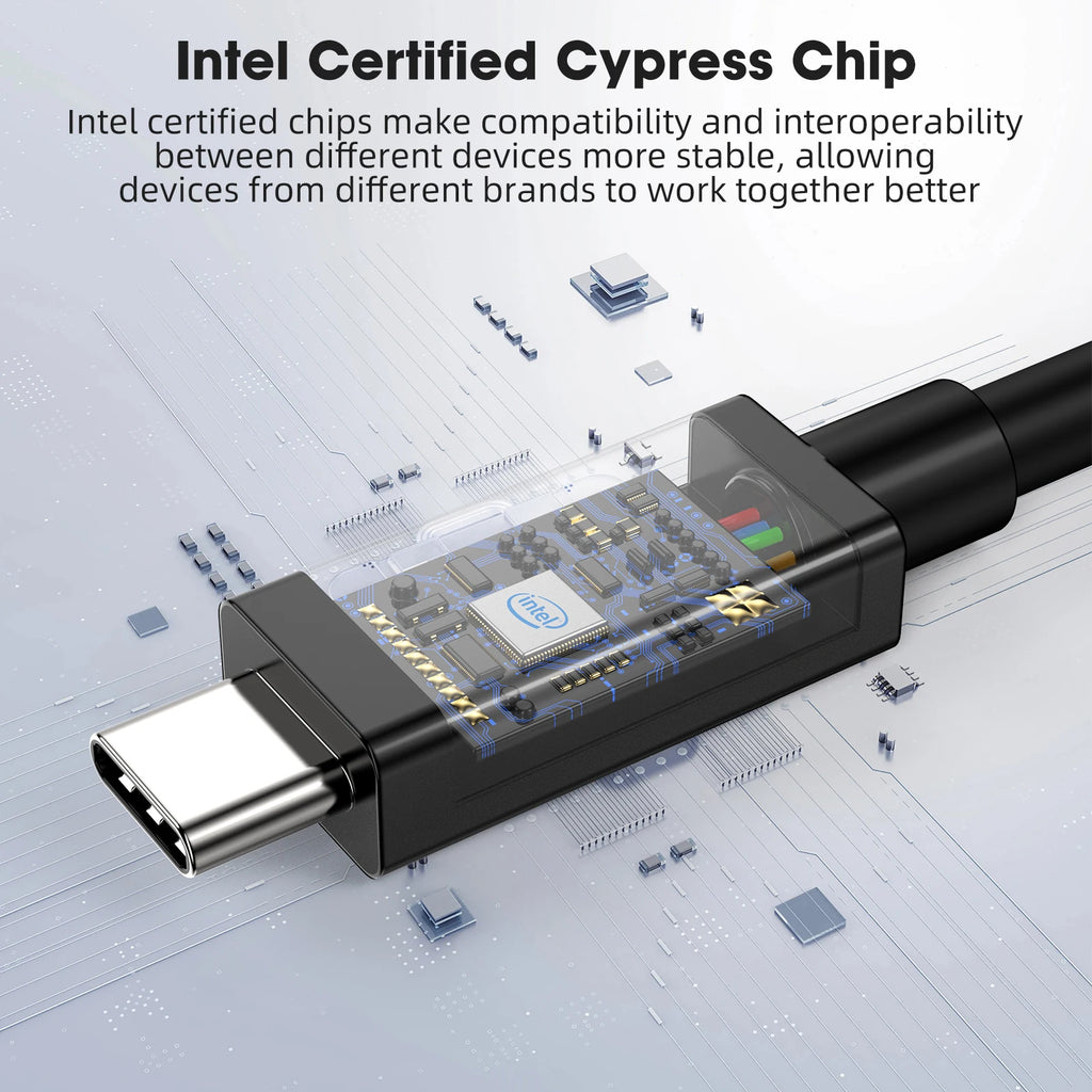 120Gbps Thunderbolt 5 Data Cable 240W 16K Compatible with Thunderbolt 4 USB4 Full-featured Transmission Fast Charging