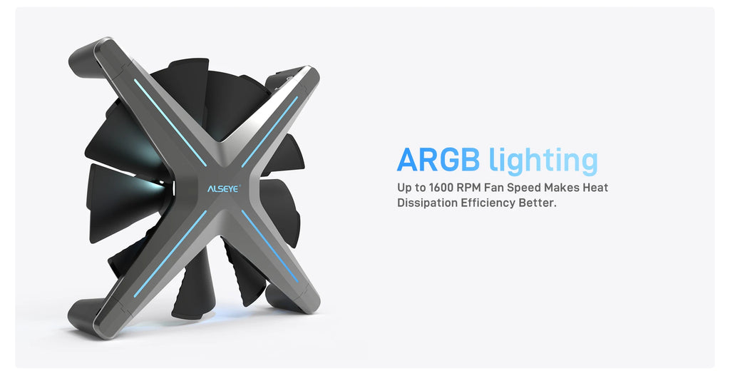 ALSEYE X12 Case cooling fan ARGB light synchronization PWM temperature control Silent frameless fan