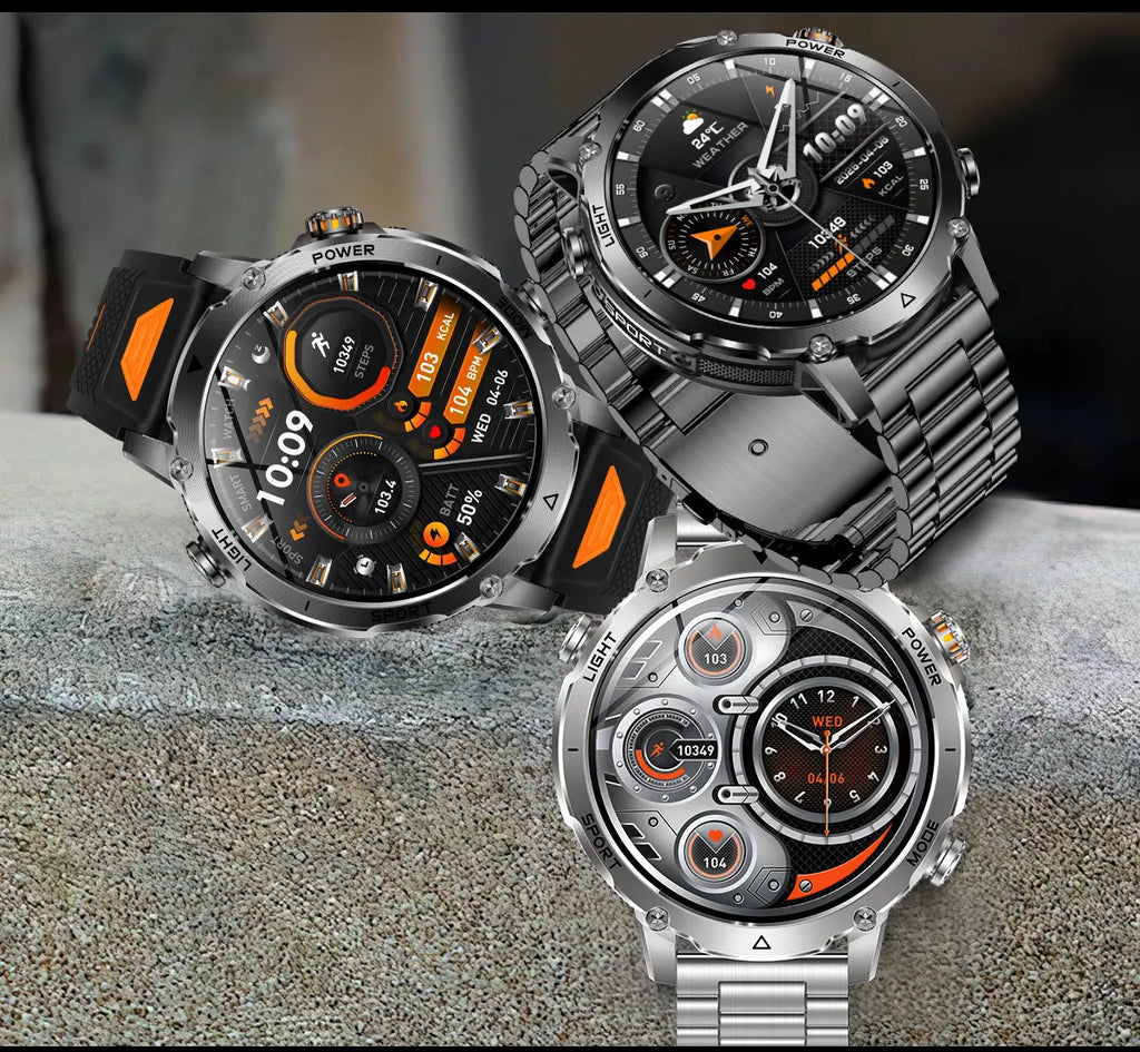 2026 New Military TANK SmartWatch Bluetooth call 10ATM Waterproof 1400mAh Battery Heart rate monitoring Outdoor Sports Watch Men