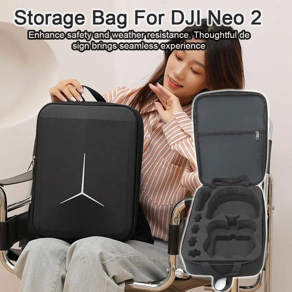 Hard-Shell Backpack for Dji Neo 2 Motion Fly More Combo Drone Shockproof Protective Case Portable Storage Bag for Dji Neo 2