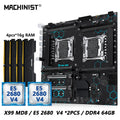 MACHINIST X99 MD8 Dual CPU Motherboard Optional  Kit Set lntel Xeon E5 2680 V4 LGA2011-3 DDR4 32GB RAM C612 chip Server Computer