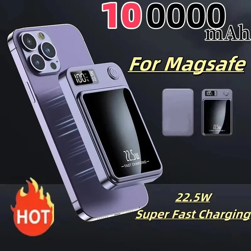 VIVO 50000mAh Magnetic Wireless Power Bank Fast Charger For Magsafe Portable Auxiliary Battery Pack For iPhone Huawei Samsung
