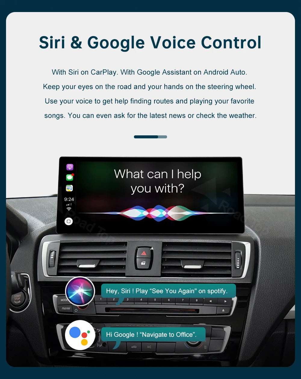 12.3 RoadTop Wireless CarPlay Android Auto Multimedia Linux Screen For BMW Series 1 2 F20 F21 F22 F23 F45 F46 NBT EVO 2012-2018