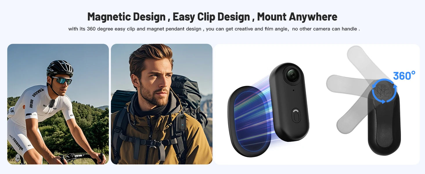Pocket 4K Mini Camera Magnetic Vlog Outdoor Sports Cycling Cam WiFi Bodycam Video Recording Bike Motorcycle Waterproof Camcorder