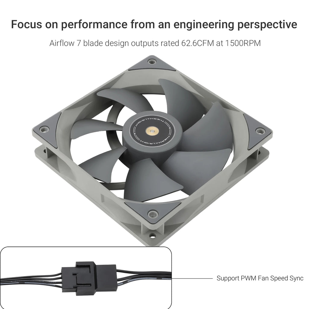 Thermalright 120mm Case Fan TL-G12/G12B/G12RB CPU Cooling Fan 120mm Silent-Balance Fan Reverse Airflow Design Fan