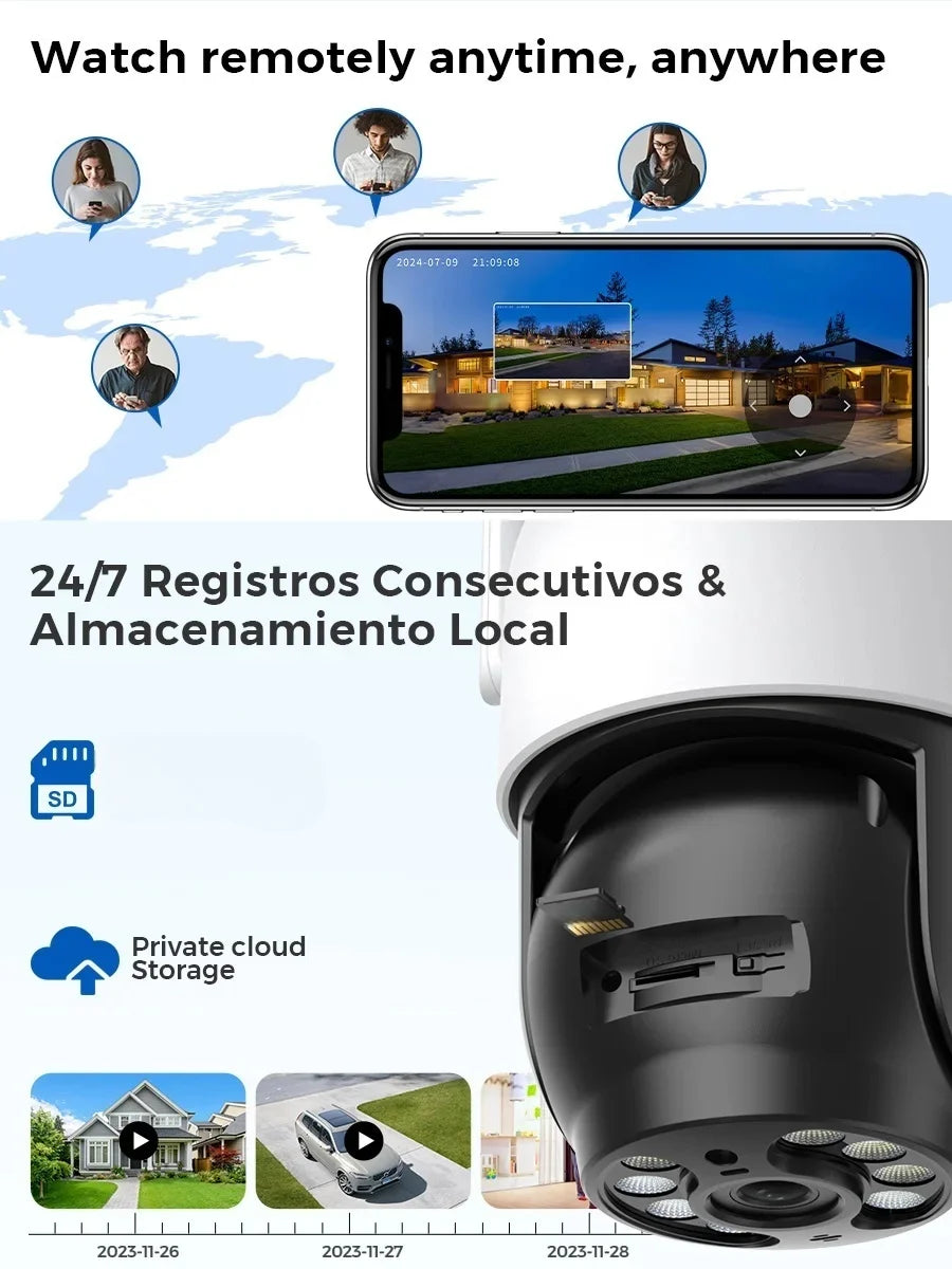 4K 8MP WiFi Surveillance Camera Dual Lens 10X Zoom PTZ IP Camera Auto Tracking Audio Video ONVIF Security CCTV Camera YOOSEE