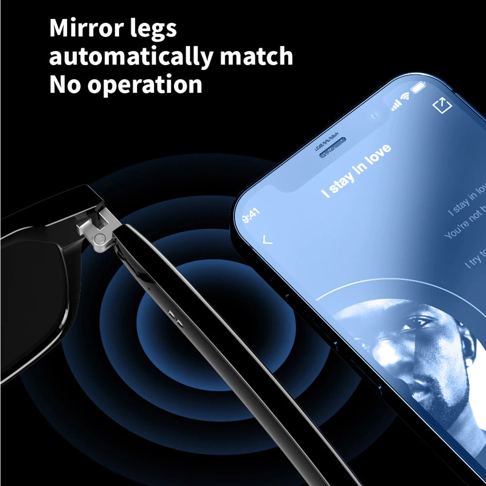 Outdoor Smart BT Glasses AI Voice Assistant Glasses Open Ear Sound Mic and Speakers Sport Glasses Touch Control Sunglasses