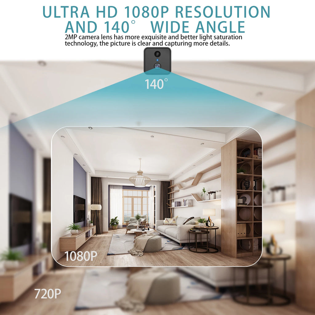 Mini 4G SIM/ WIFI Indoor Security Built-in Battery Power Wide Angle Humanoid Detection CCTV Home Surveillance Network IP Camera