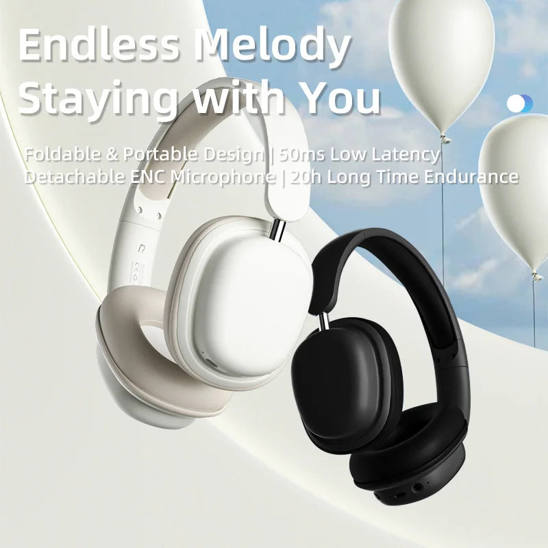 SY-T1 Foldable Wireless Headphones Lightweight Bluetooth 5.3 Earphone Pluggable Mic Stereo Music Game Headset For Friend Gifts