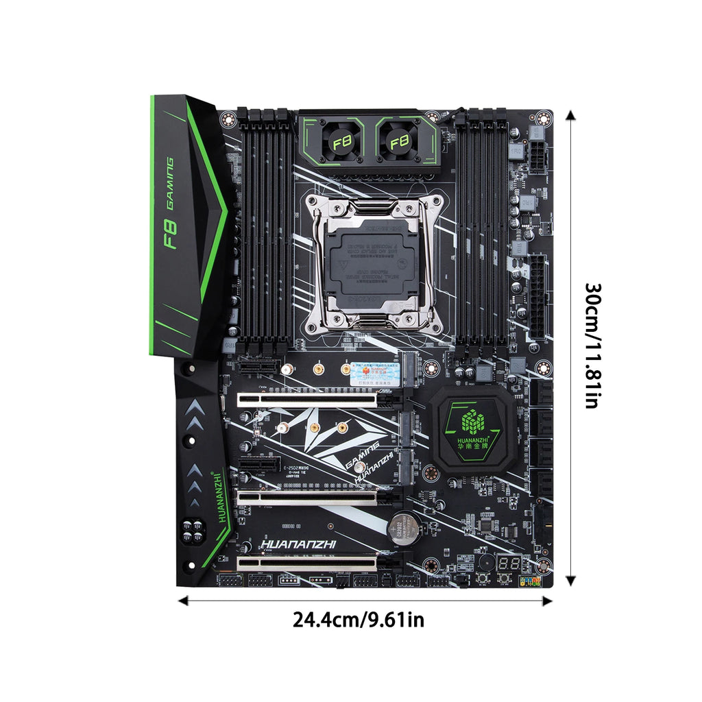 HUANANZHI X99 F8 Placa-mãe LGA2011-3 DDR4 2133MHz SATA3.0 8CH Audio Desktop Motherboard High Performance para Intel Xeon E5 V3V4