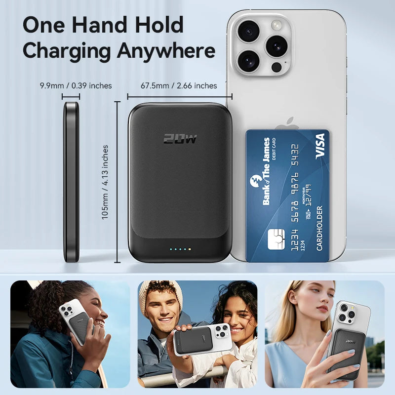 KUULAA Magnetic Power Bank 5000mAh Portable Charger Wireless Fast Charging PD20W PowerBank for Magsafe for iPhone 17 16 Pro Max