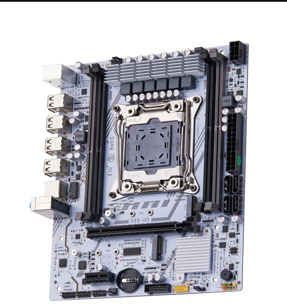 QIYIDA X99 Motherboard Set Kit LGA2011-3 Xeon E5 2680 V4 DDR4 16GB(2x8gb) PC4 SATA PCI16x3.0 NVME M.2 Gaming Computer