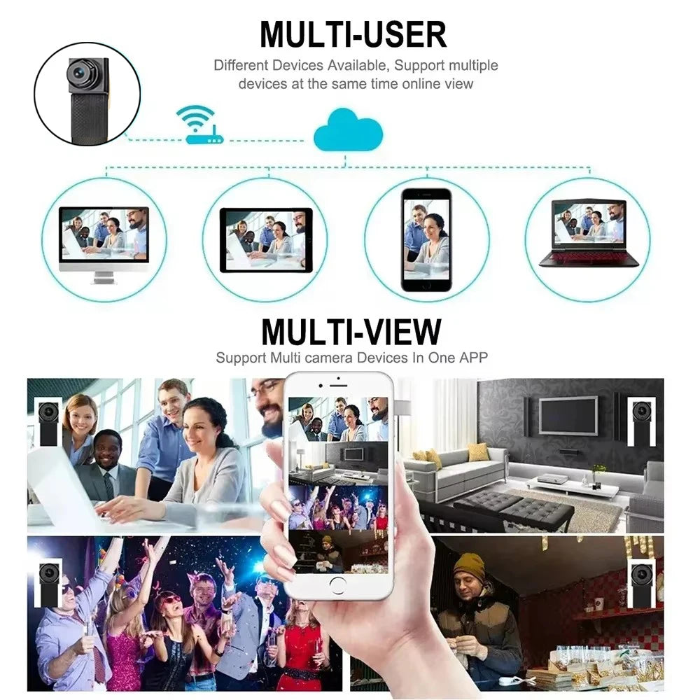 4K HD mini WiFi camera, supports remote viewing, motion detection, DIY small home nanny style HD wireless camera