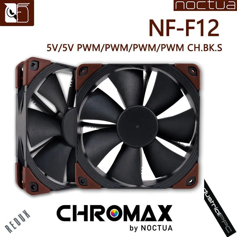 Noctua NF-F12 industrialPPC Computer Case Fan Silent 120mm PWM 12V/24V 2000/3000RPM 12cm CPU Cooling Fan
