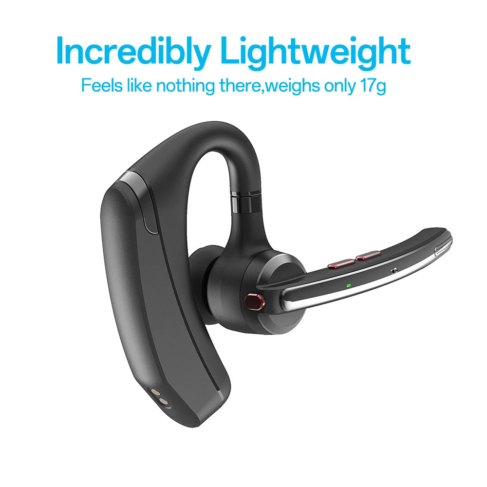 Bluetooth Headset, Wireless Earpiece with Upgrade Noise Canceling Mic,100H Talking Time,Hand-Free Headphones with Mute Button