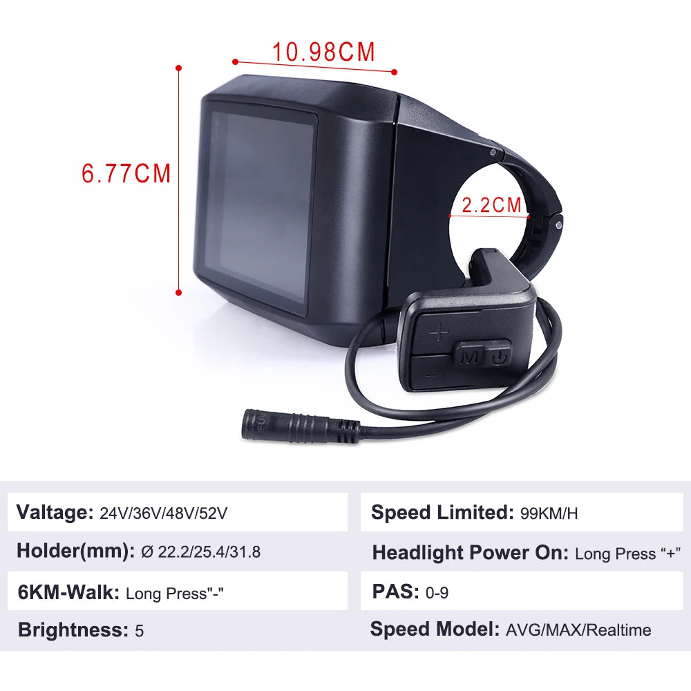 Electric Bicycle LCD Display Indicator for Bafang/ 8fun Mid Drive Motor C965 C18 850C 750C Bluetooth for Ebike Conversion Kit