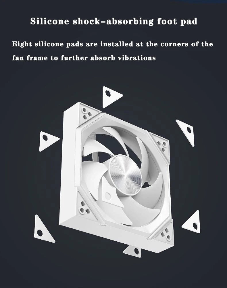 ICE Whale IW-12 Computer PC Case Fan 120mm ARGB 4Pin PWM Cooling Fan Motherboard Sync 61.5CFM/2000RPM CPU Cooler Ventilator