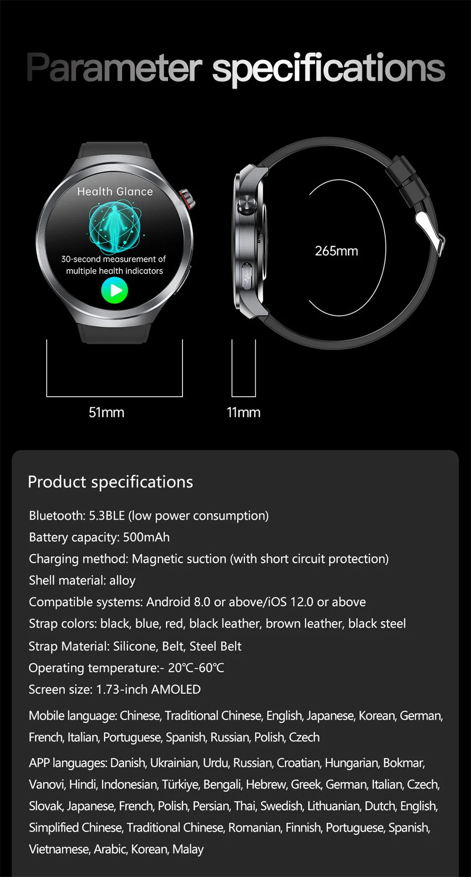 Hospital Level Accurate Measurement Blood Analysis Health Smart Watch ECG Uric Acid Blood Lipids BT Call Smart Watches For man