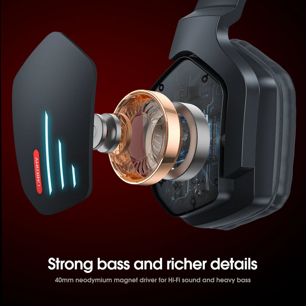 ONIKUMA Wireless Gaming HeadsetNoise Cancelling Earphone Headset Gaming Headphone With Microphone RGB B60  For PS5 PS4 PC Mac