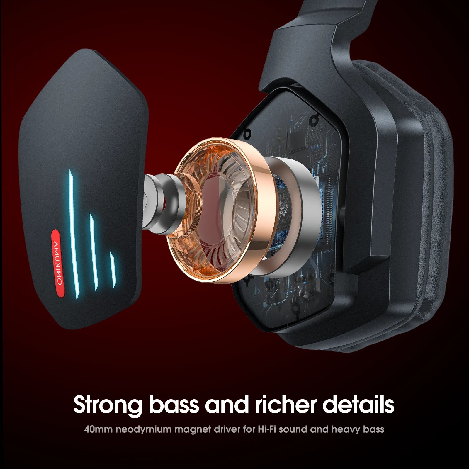 ONIKUMA Wireless Gaming HeadsetNoise Cancelling Earphone Headset Gaming Headphone With Microphone RGB B60  For PS5 PS4 PC Mac