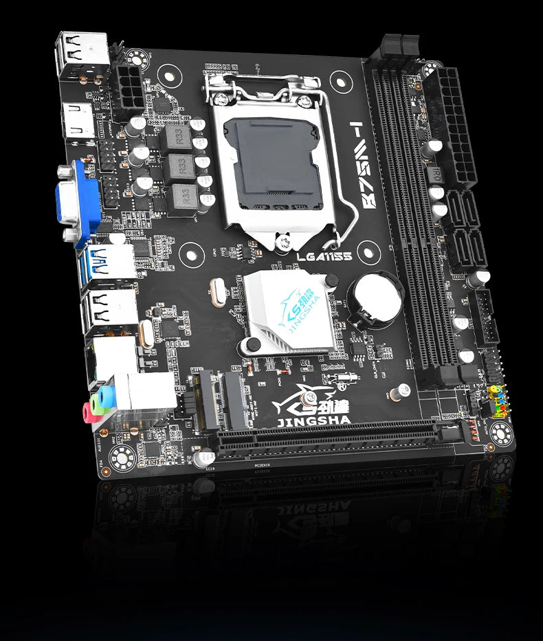 B75 M-I mini ITX Desktop Motherboard LGA 1155 Set with Core I5 3570 CPU 8GB (2*4GB)1600MHz DDR3 PC Memory and Cooler Kit Set b75