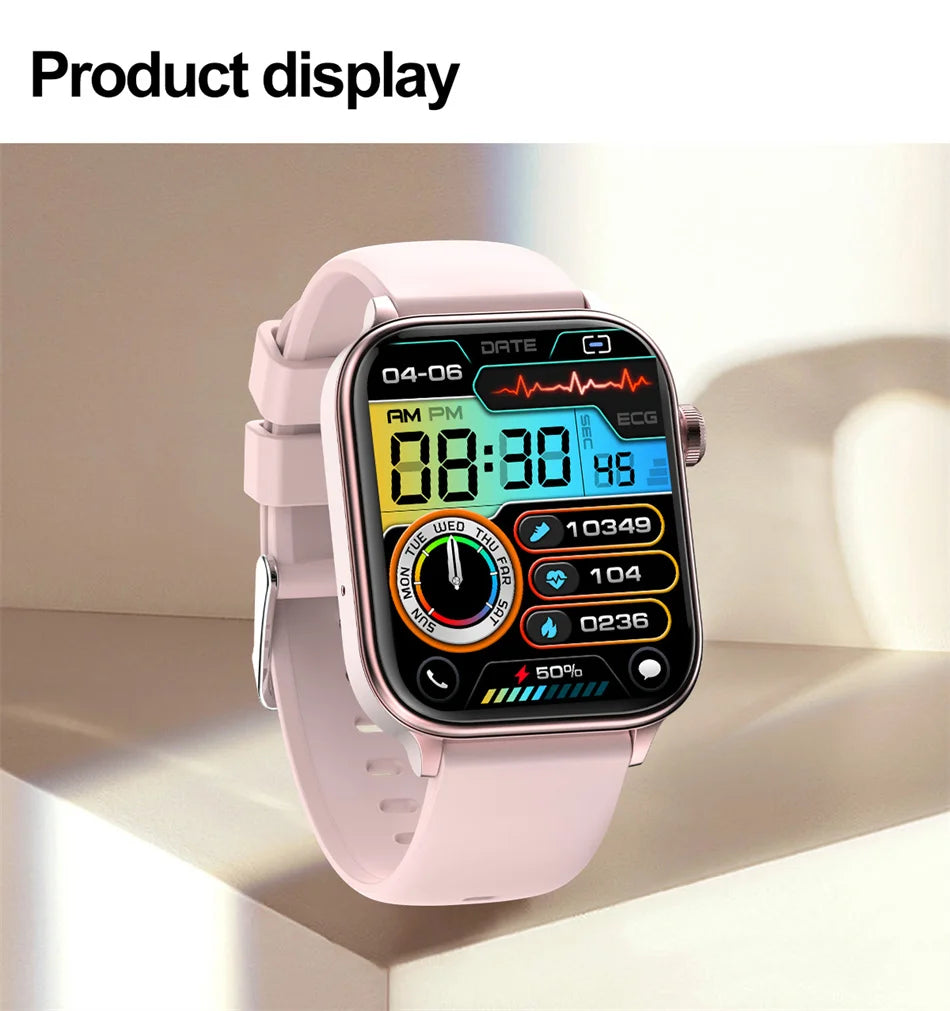 2025 New 24-Hour Health Monitoring Smart Watch Men Uric Acid Blood Lipids Heart Rate Bluetooth Call Smartwatch Women